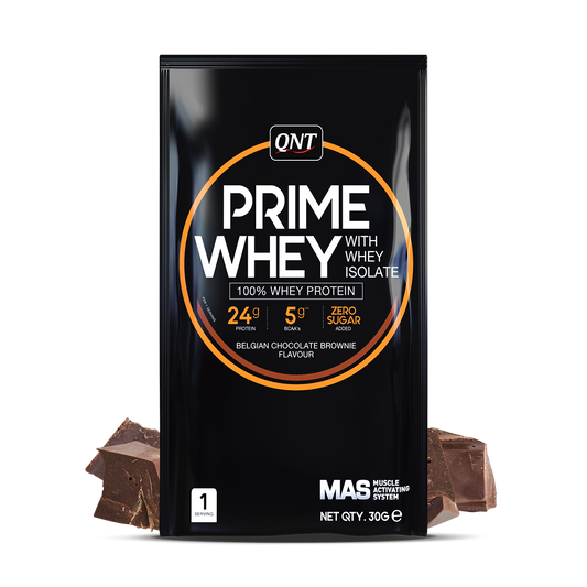 QNT Prime Whey Πρωτεΐνη Ορού Γάλακτος Belgian Chocolate (1 Φακελάκι / 30 γραμμάρια)